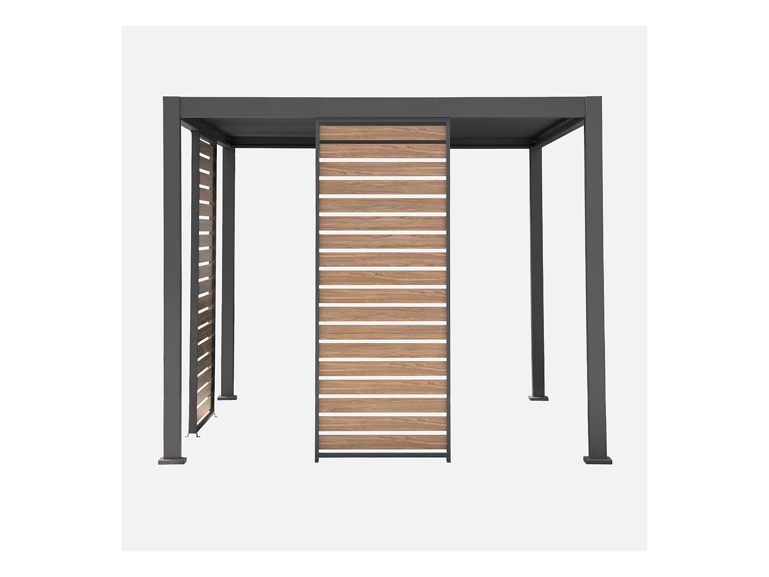 Persienne 100 cm pour pergola bioclimatique Triomphe aluminium effet bois anthracite