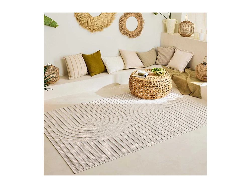 Tapis intérieur extérieur en polypropylène Fira 986 blanc 290 x 200 cm