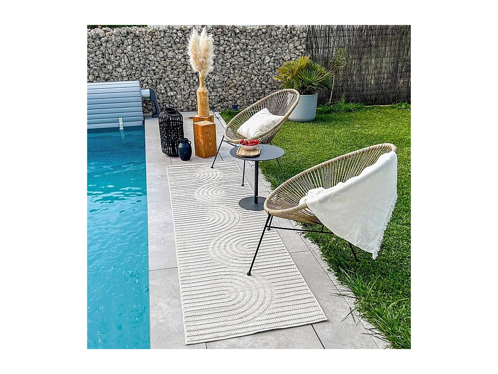 Tapis intérieur extérieur en polypropylène Fira 986 blanc 290 x 200 cm