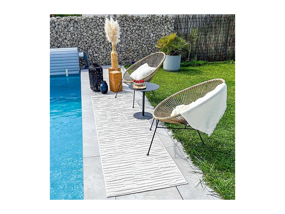 Tapis intérieur extérieur en polypropylène Fira 990 blanc 290 x 200 cm