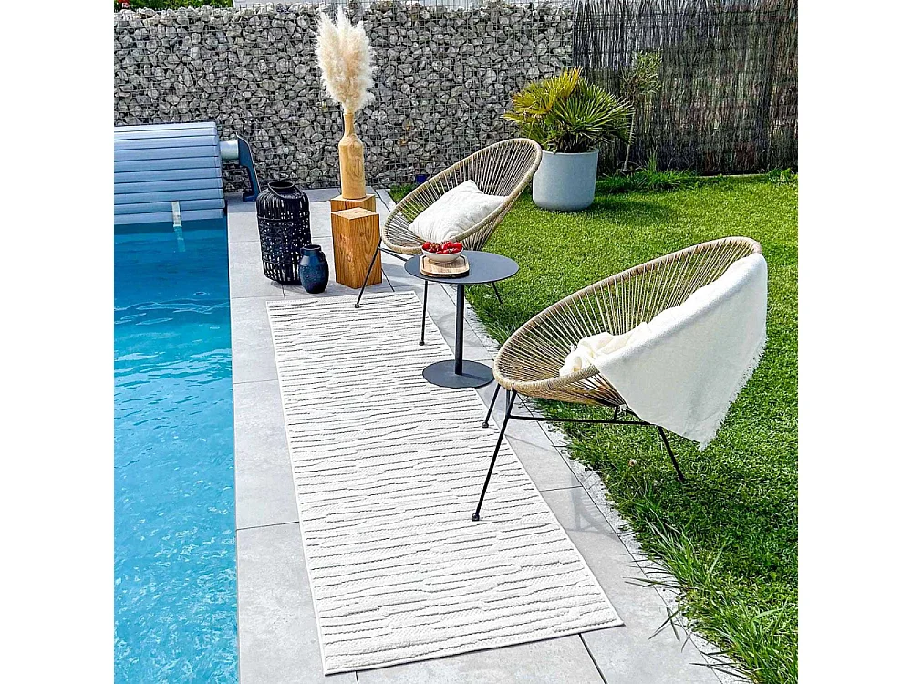 Tapis intérieur extérieur en polypropylène Fira 990 blanc 290 x 200 cm