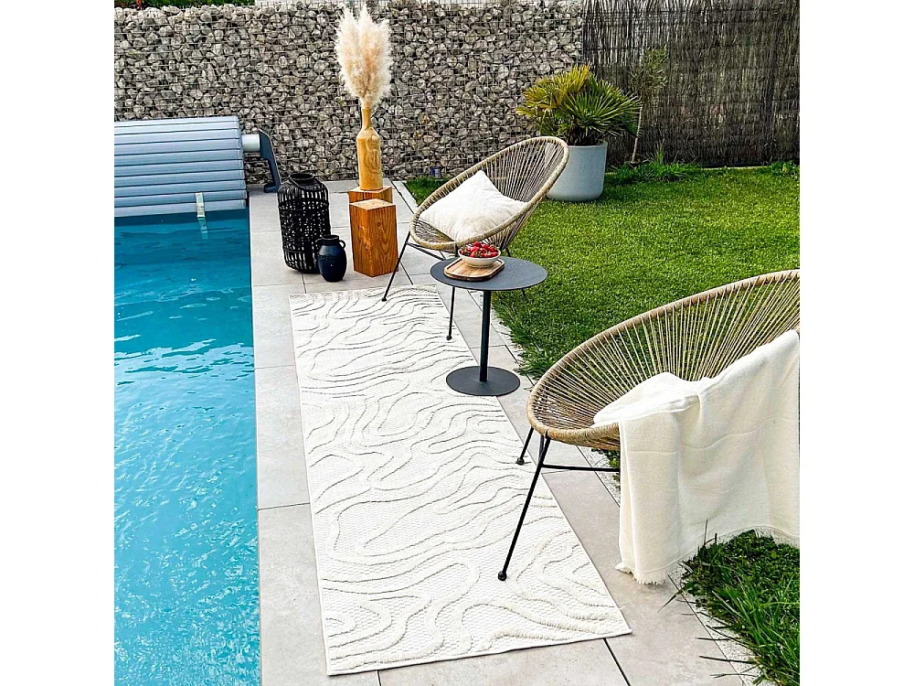 Tapis intérieur extérieur en polypropylène Fira 988 blanc 290 x 200 cm