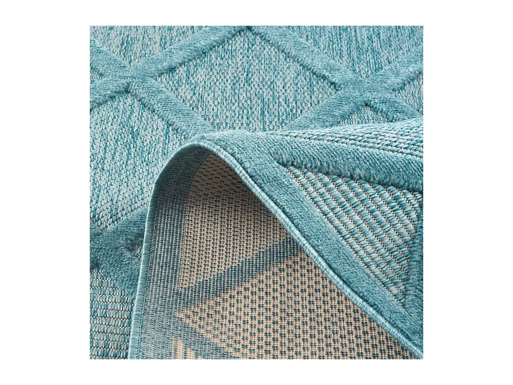 Tapis intérieur extérieur en polypropylène Fira 991 turquoise 150 x 80 cm
