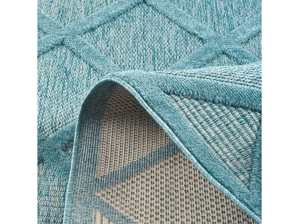 Tapis intérieur extérieur en polypropylène Fira 991 turquoise 150 x 80 cm