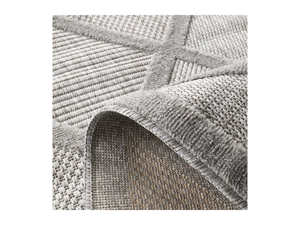 Tapis intérieur extérieur en polypropylène Fira 991 gris 290 x 200 cm