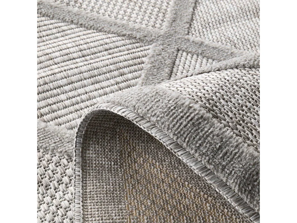 Tapis intérieur extérieur en polypropylène Fira 991 gris 290 x 200 cm