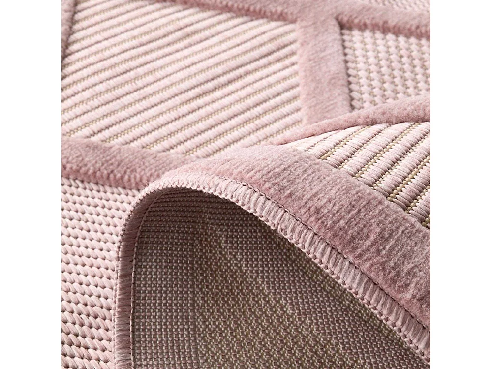 Tapis intérieur extérieur en polypropylène Fira 991 rose 150 x 80 cm