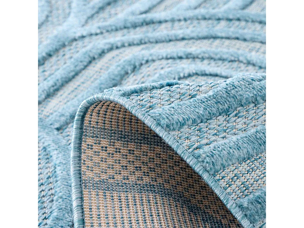 Tapis intérieur extérieur en polypropylène Fira 985 turquoise 300 x 80 cm