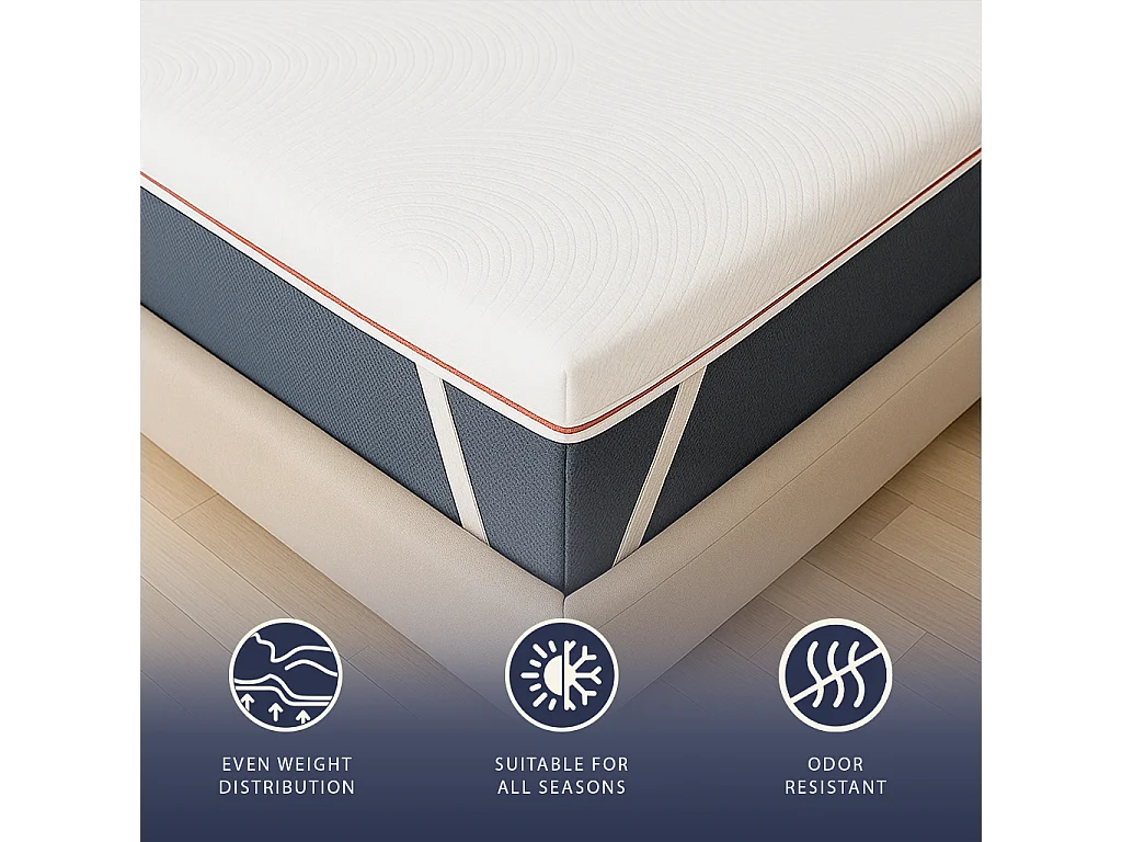 Topper une place 80 X 190 mousse mémoire 9 zones | Hauteur 5 cm | Anti-allergique