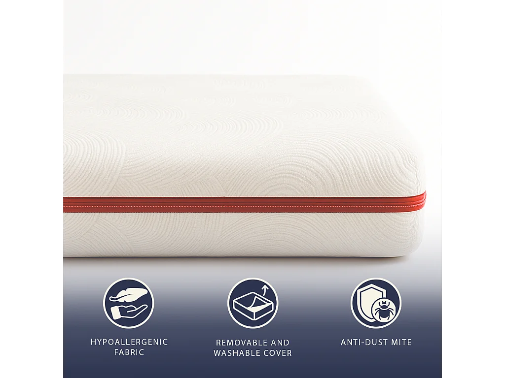 Topper une place 80 X 190 mousse mémoire 9 zones | Hauteur 5 cm | Anti-allergique