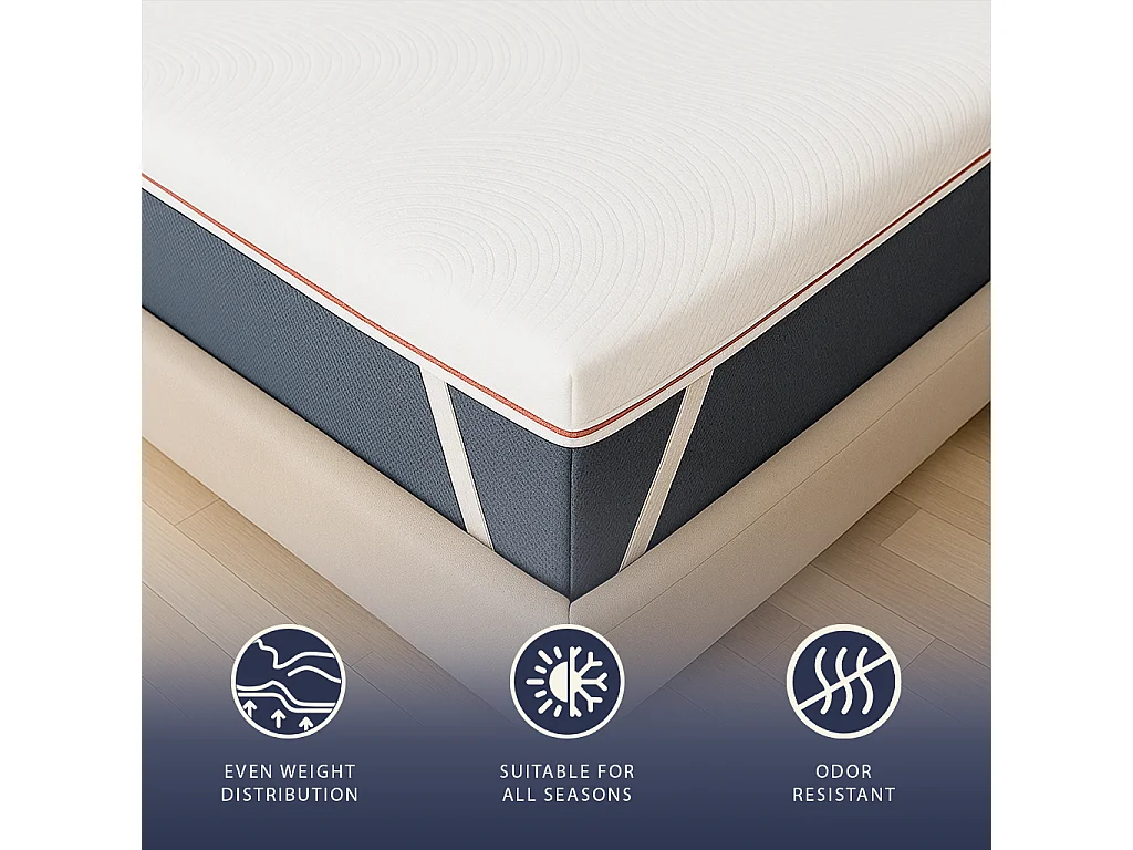 Topper une place 80 X 190 mousse mémoire 9 zones | Hauteur 5 cm | Anti-allergique