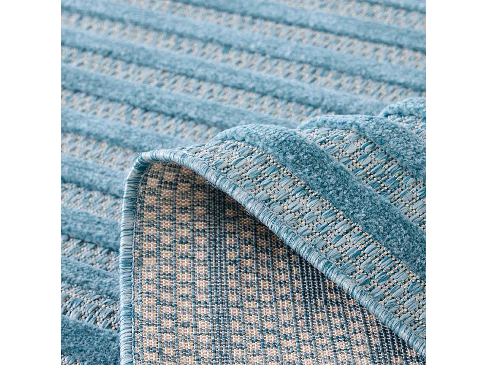 Tapis intérieur extérieur en polypropylène Fira 986 turquoise 300 x 80 cm