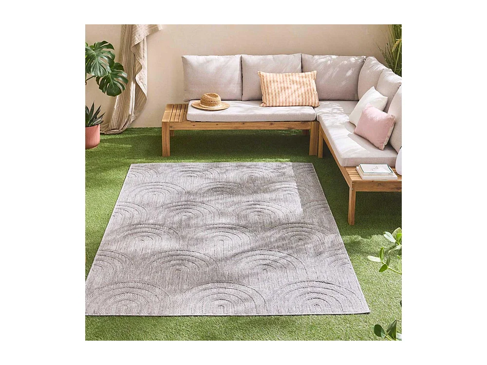 Tapis intérieur extérieur en polypropylène Fira 985 gris 290 x 200 cm