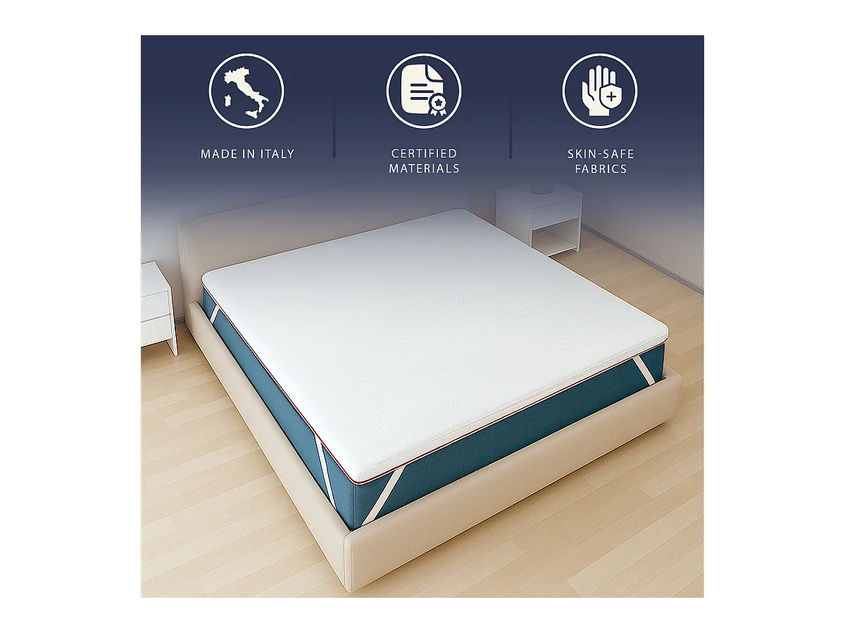 Topper pojedynczy 90 X 190 Memory Foam 9 stref | Wysokość 5 cm | Hipoalergiczny