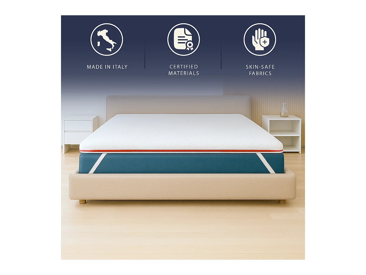 Topper pojedynczy 90 X 190 Memory Foam 9 stref | Wysokość 5 cm | Hipoalergiczny