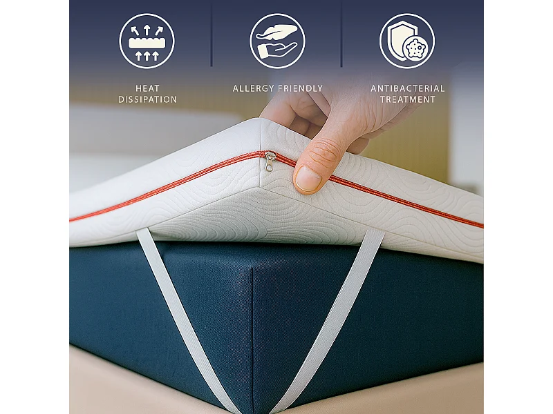 Topper Einzelbett 90 X 190 Memory Foam 9 Zonen | Höhe 5 cm | Allergikerfreundlich