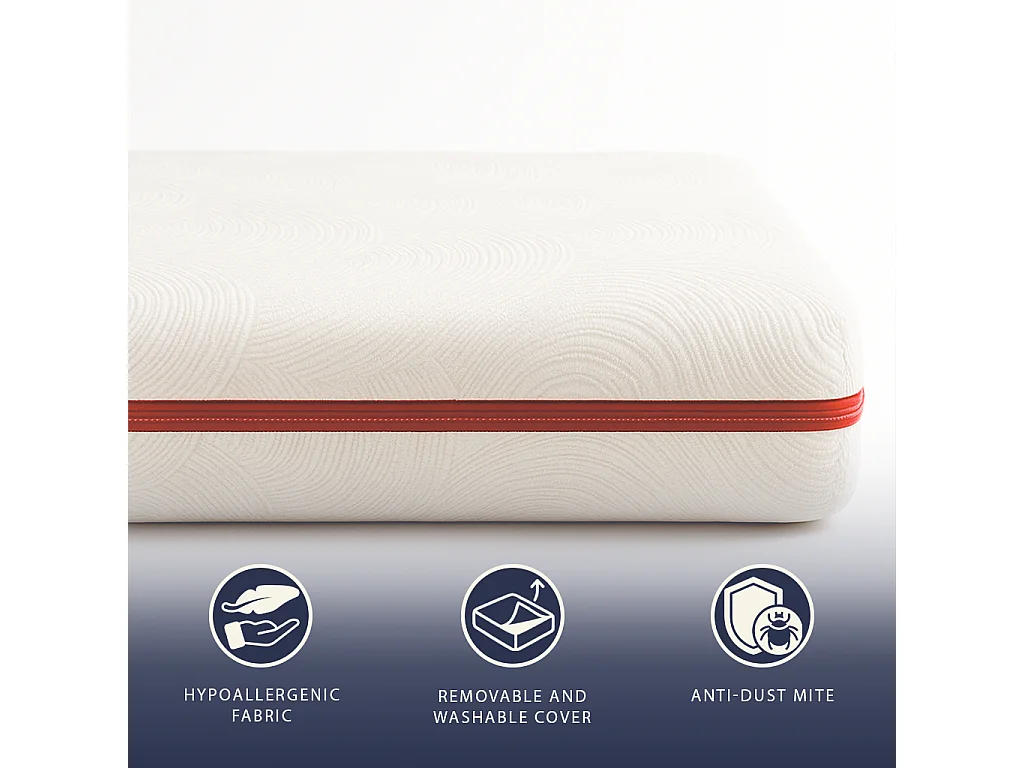 Topper double 160 X 200 mousse mémoire 9 zones | Hauteur 5 cm | Anti-allergique