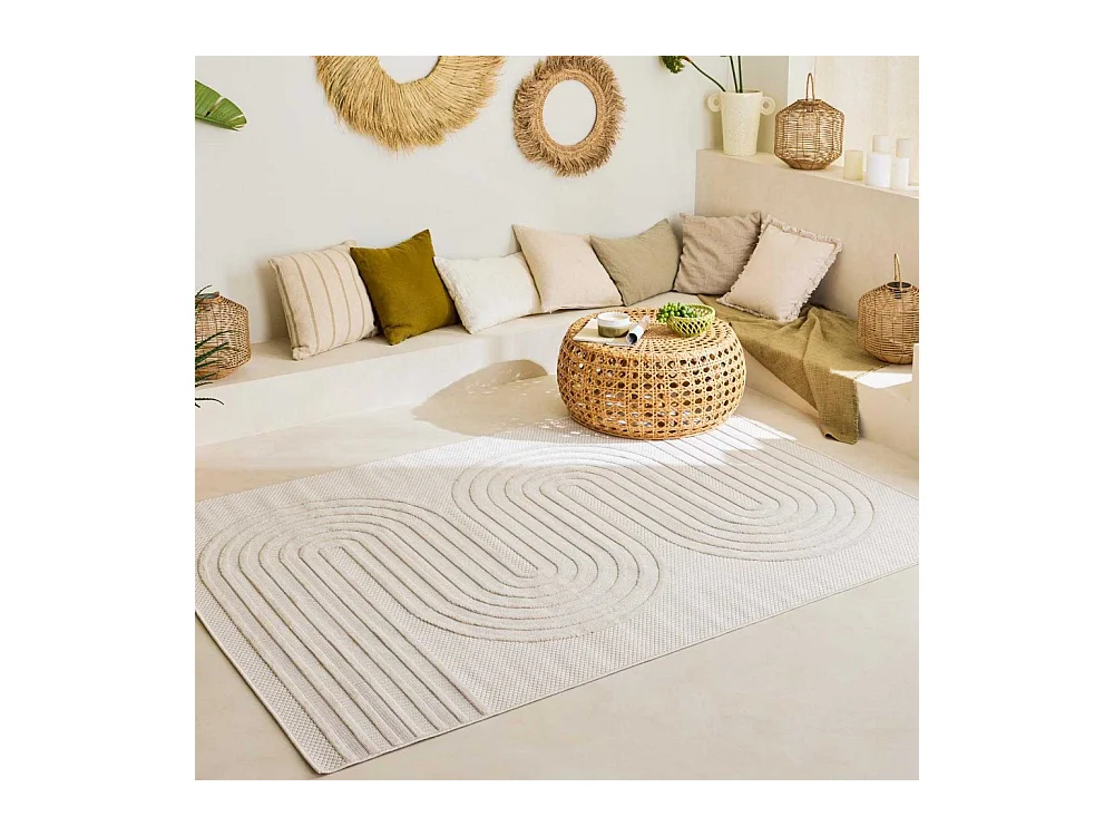 Tapis intérieur extérieur en polypropylène Fira 987 blanc 290 x 200 cm