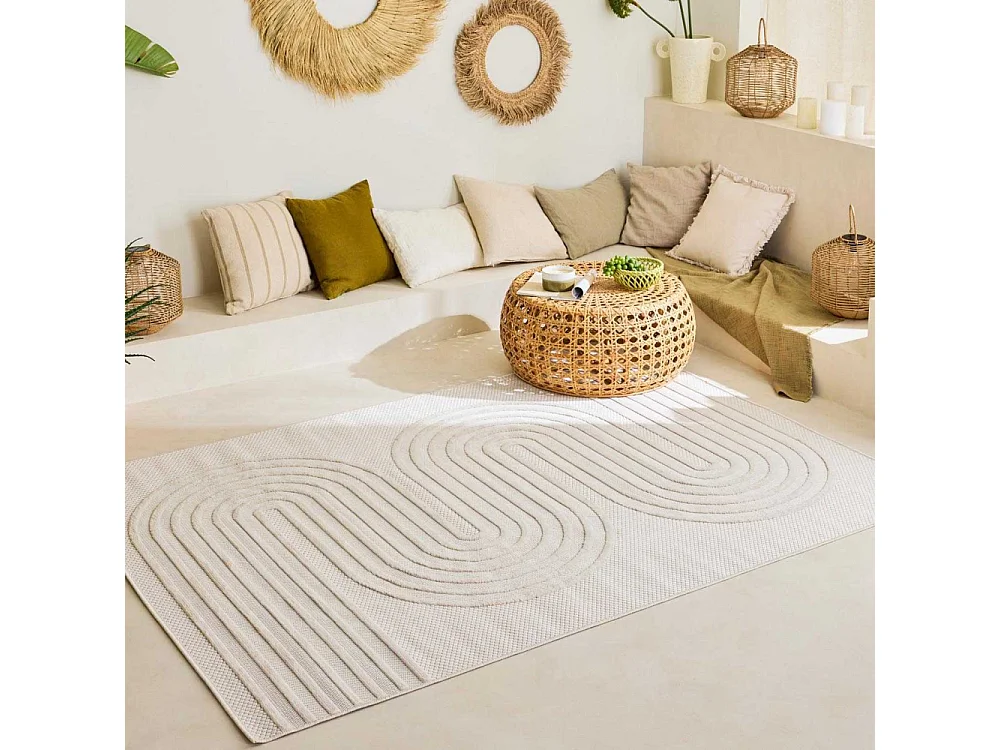 Tapis intérieur extérieur en polypropylène Fira 987 blanc 290 x 200 cm