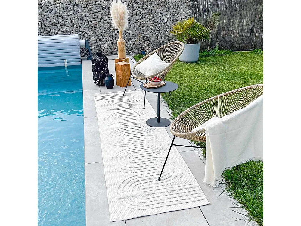 Tapis intérieur extérieur en polypropylène Fira 987 blanc 290 x 200 cm