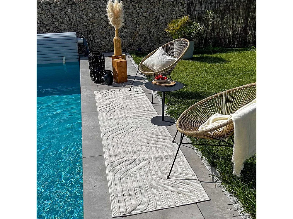 Tapis intérieur extérieur en polypropylène Fira 989 blanc 290 x 200 cm