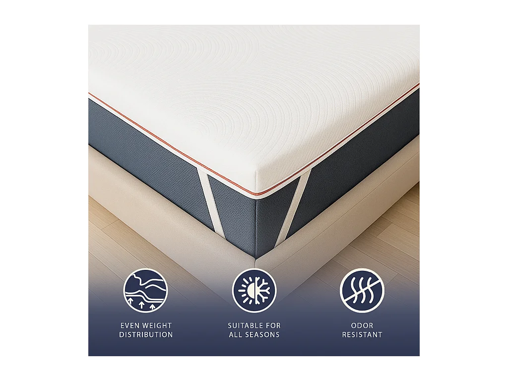 Topper double 160 X 190 mousse mémoire 9 zones | Hauteur 5 cm | Anti-allergique