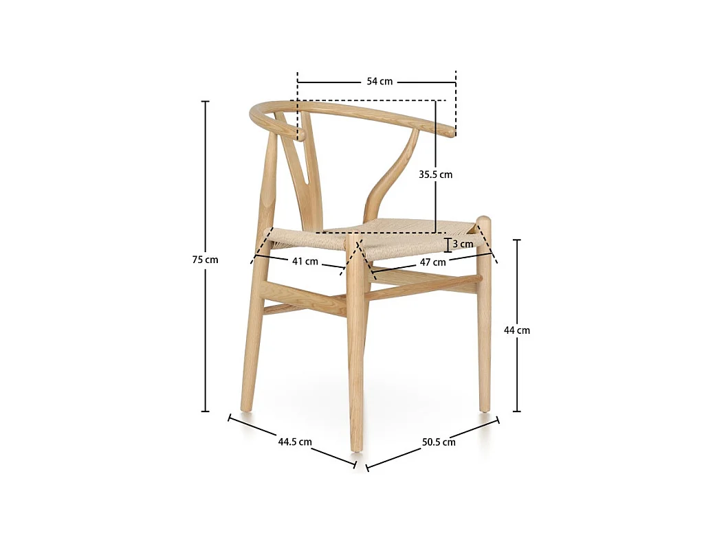 Chaise LIV scandinave en bois naturel et corde