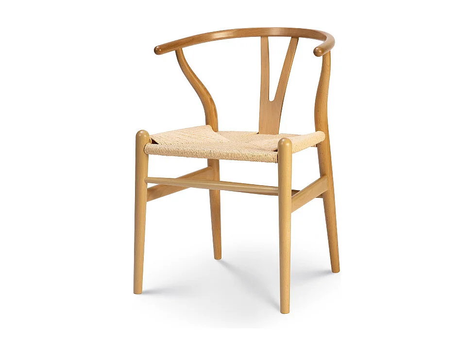 Chaise LIV scandinave en bois naturel et corde