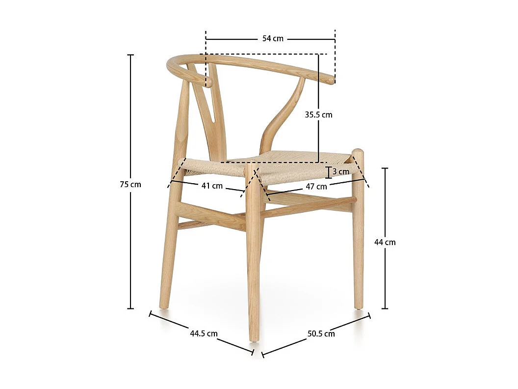 Chaise LIV scandinave en bois naturel et corde