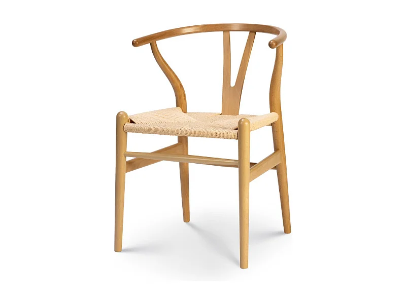 Chaise LIV scandinave en bois naturel et corde