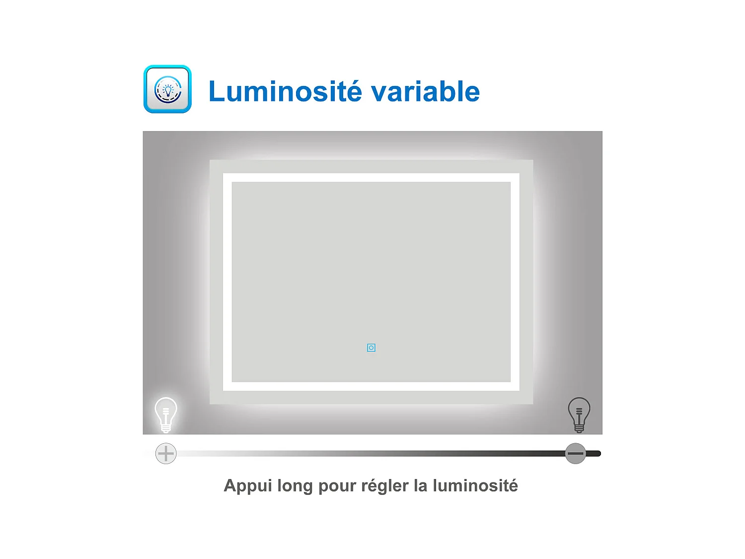 AICA Miroir LED Anti-buée, avec éclairage 150 x 70cm Dimmable, Fonction Mémoire, IP44 HD Verre Miroir-Mural