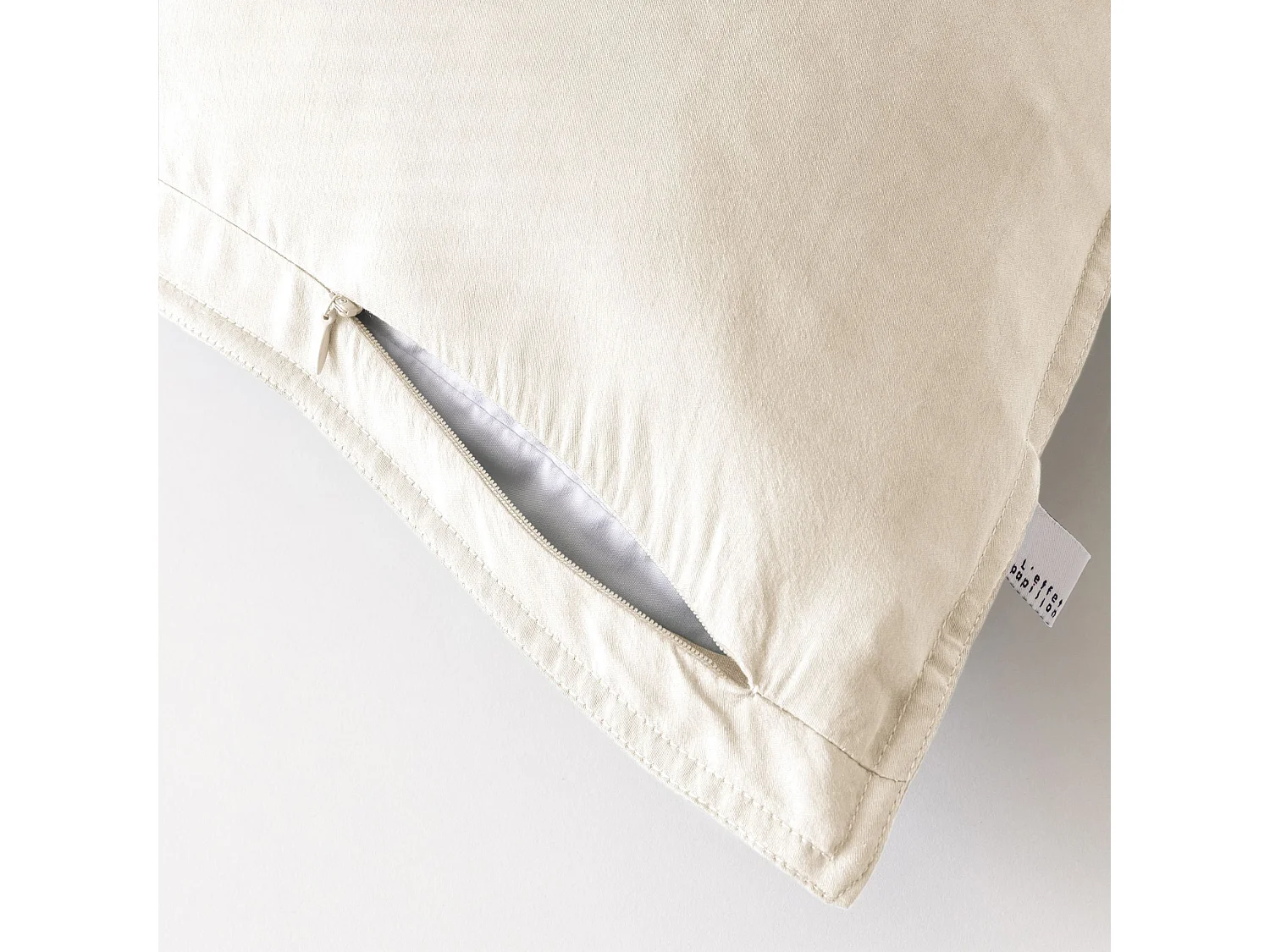 Taie d'oreiller 63x63 lyocell uni pampa Terre de Nuit Lysandre