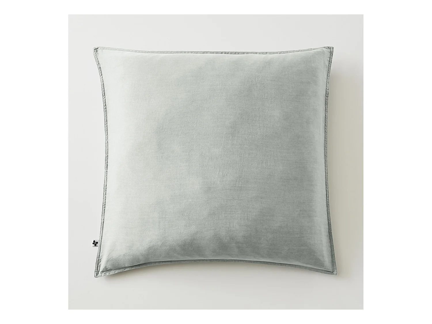 Taie d'oreiller 63x63 lyocell uni lichen Terre de Nuit Lysandre