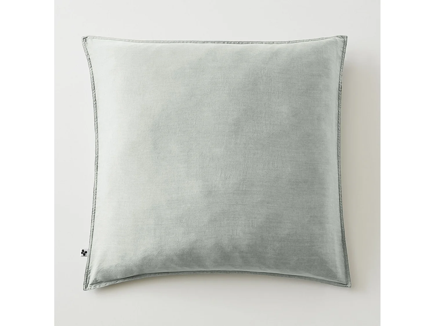 Taie d'oreiller 63x63 lyocell uni lichen Terre de Nuit Lysandre