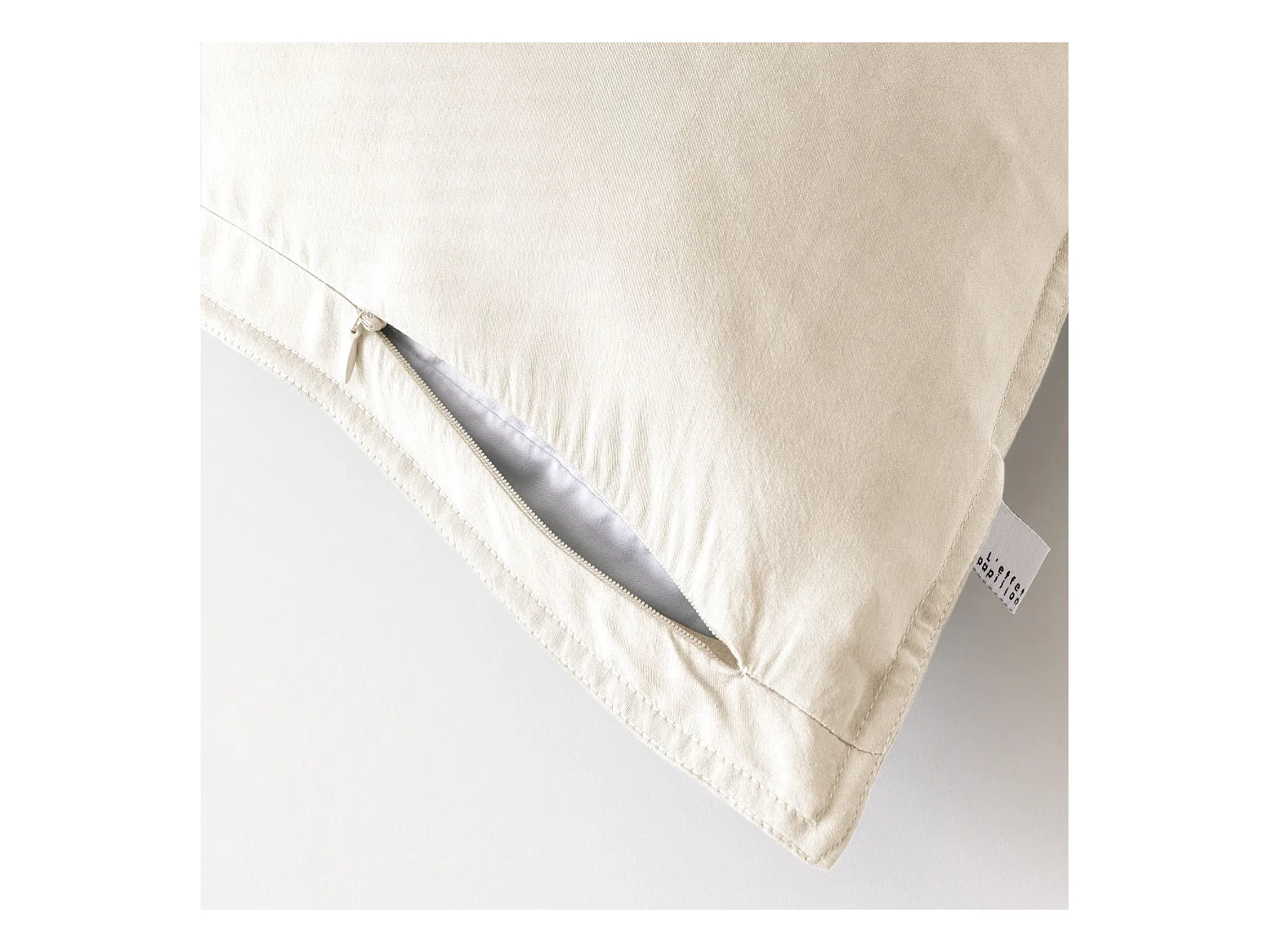 Taie d'oreiller 50x70 lyocell uni pampa Terre de Nuit Lysandre