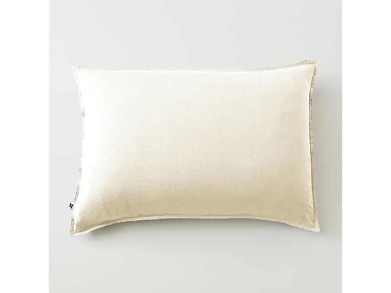 Taie d'oreiller 50x70 lyocell uni pampa Terre de Nuit Lysandre