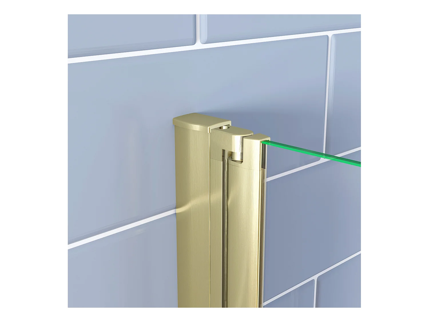 Inloopdouche-douchewand 95x195cm 6mm NANO EasyClean veiligheidsglas goud aluminium profiel