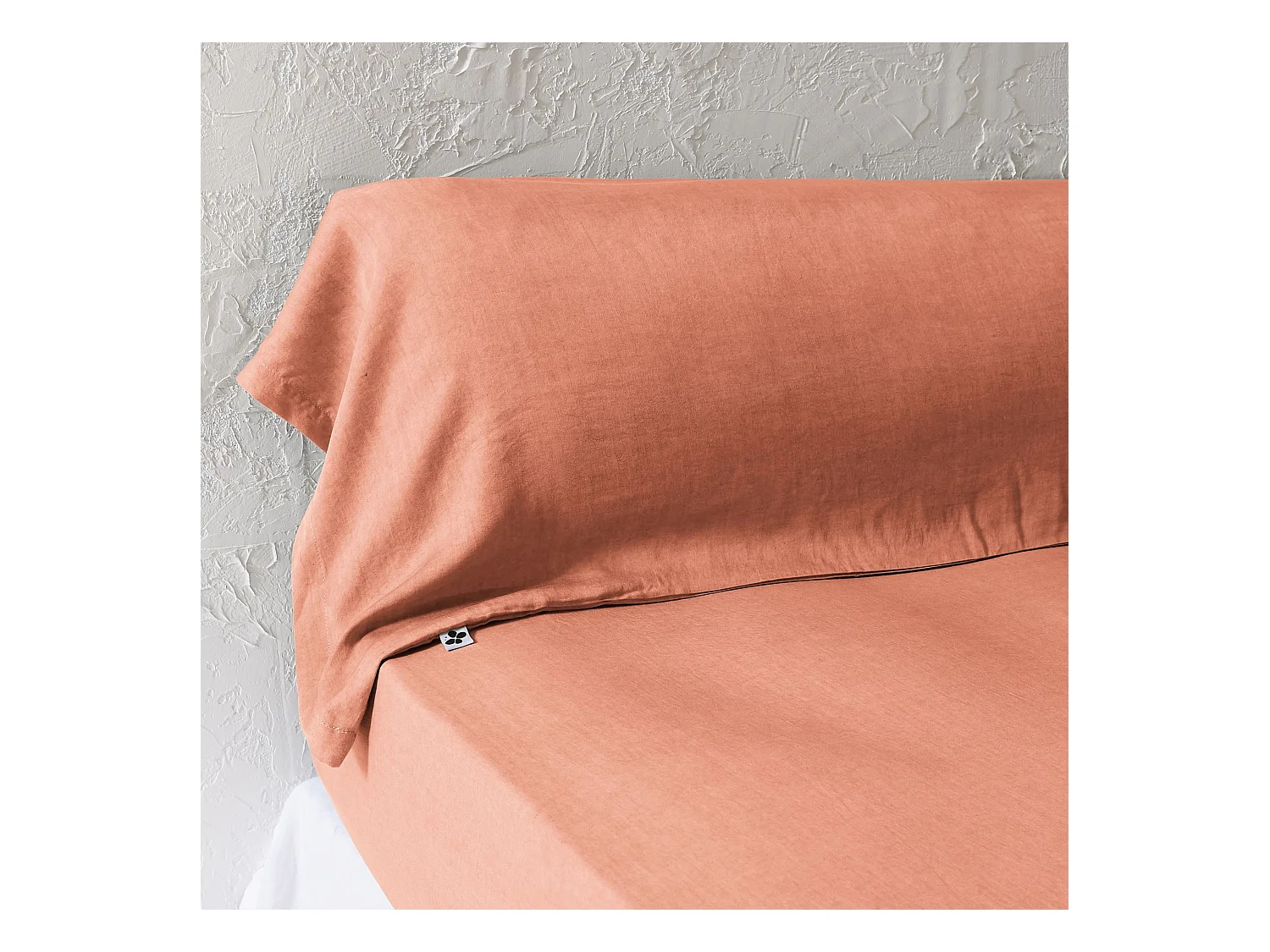 Taie de traversin 43x185 lyocell uni terracotta Terre de Nuit Lysandre