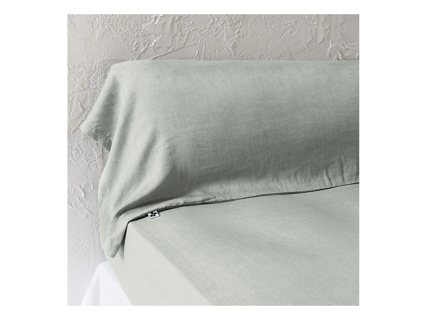 Taie de traversin 43x185 lyocell uni lichen Terre de Nuit Lysandre