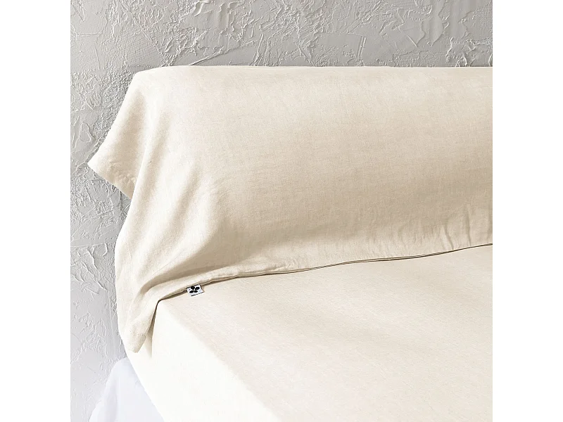 Taie de traversin 43x185 lyocell uni pampa Terre de Nuit Lysandre