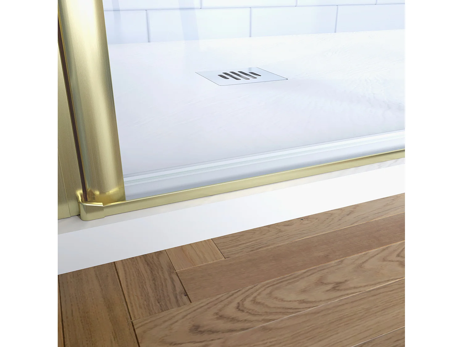 Inloopdouche-douchewand 115x195cm 6mm NANO EasyClean veiligheidsglas goud aluminium profiel