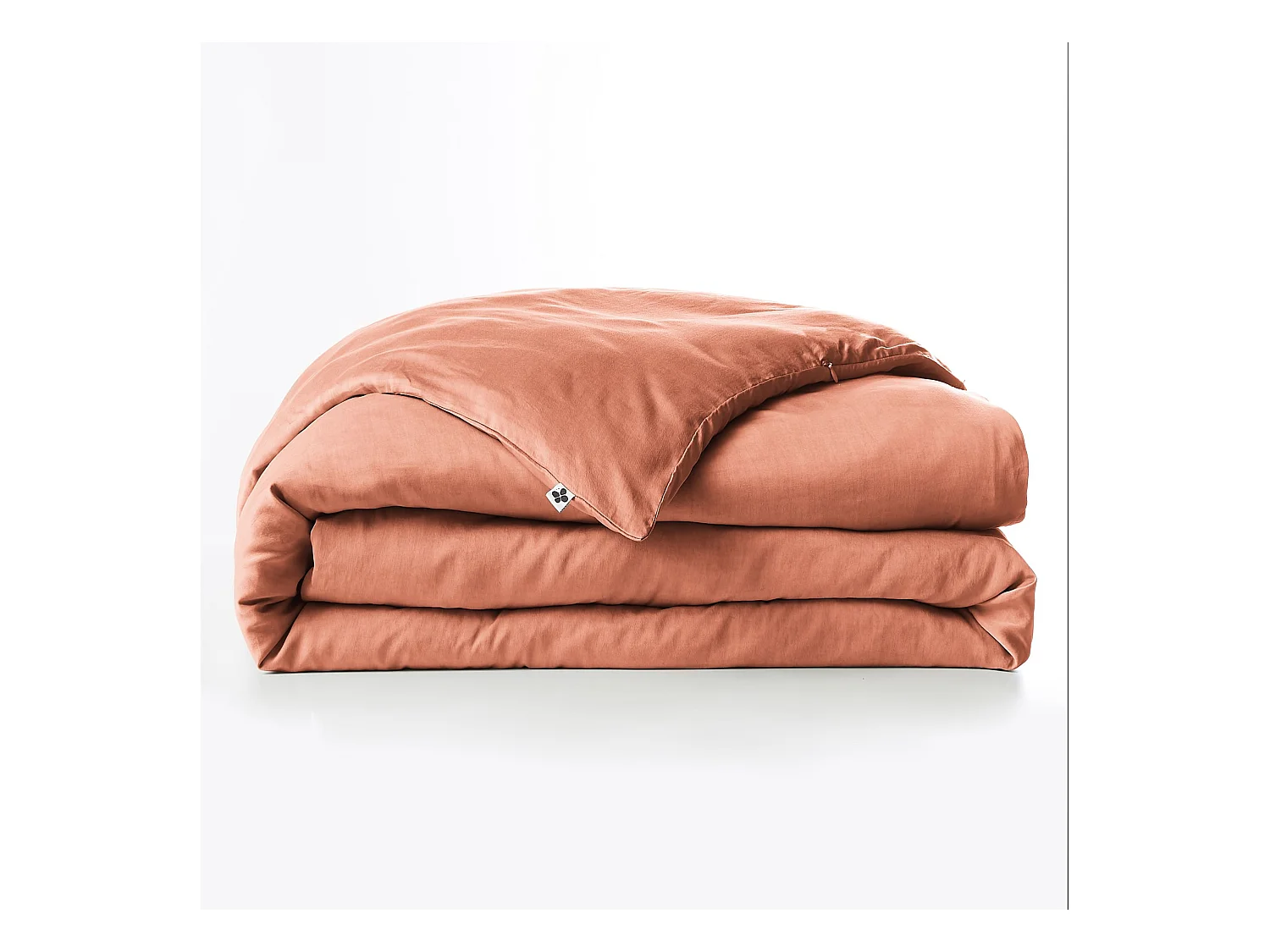 Housse de couette 240x220 lyocell uni terracotta Terre de Nuit Lysandre