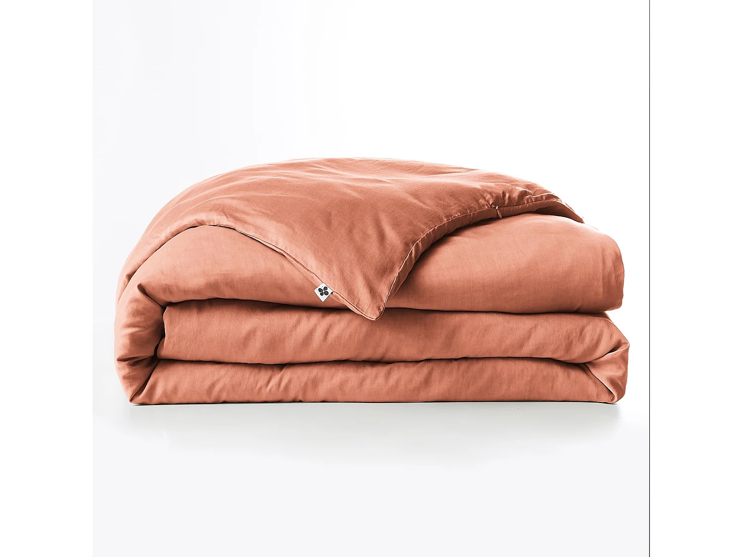 Housse de couette 240x220 lyocell uni terracotta Terre de Nuit Lysandre