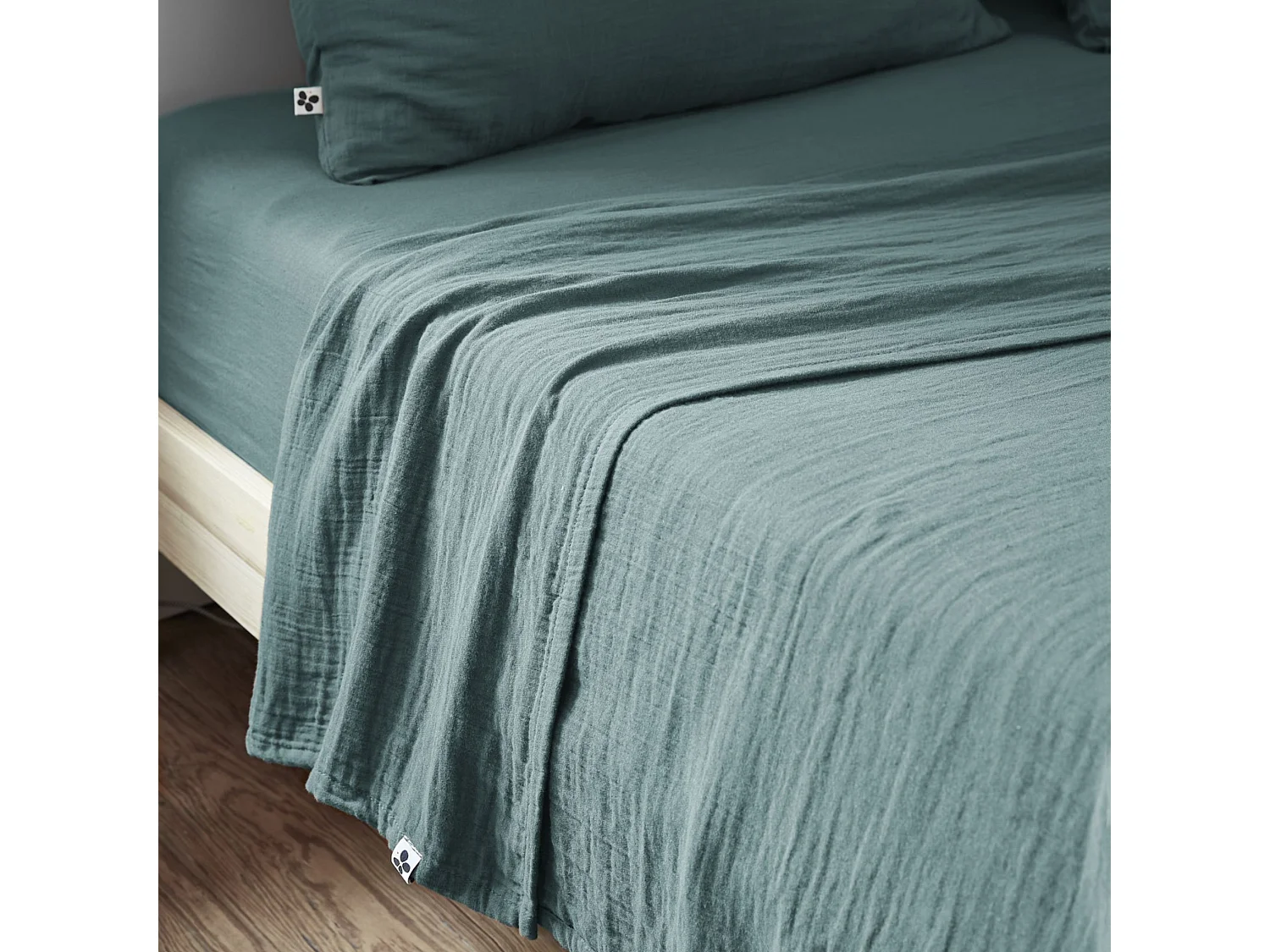 Drap plat 270x300 gaze de coton canard Terre de Nuit