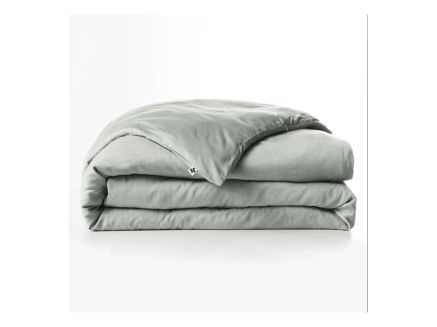 Housse de couette 260x240 lyocell uni lichen Terre de Nuit Lysandre