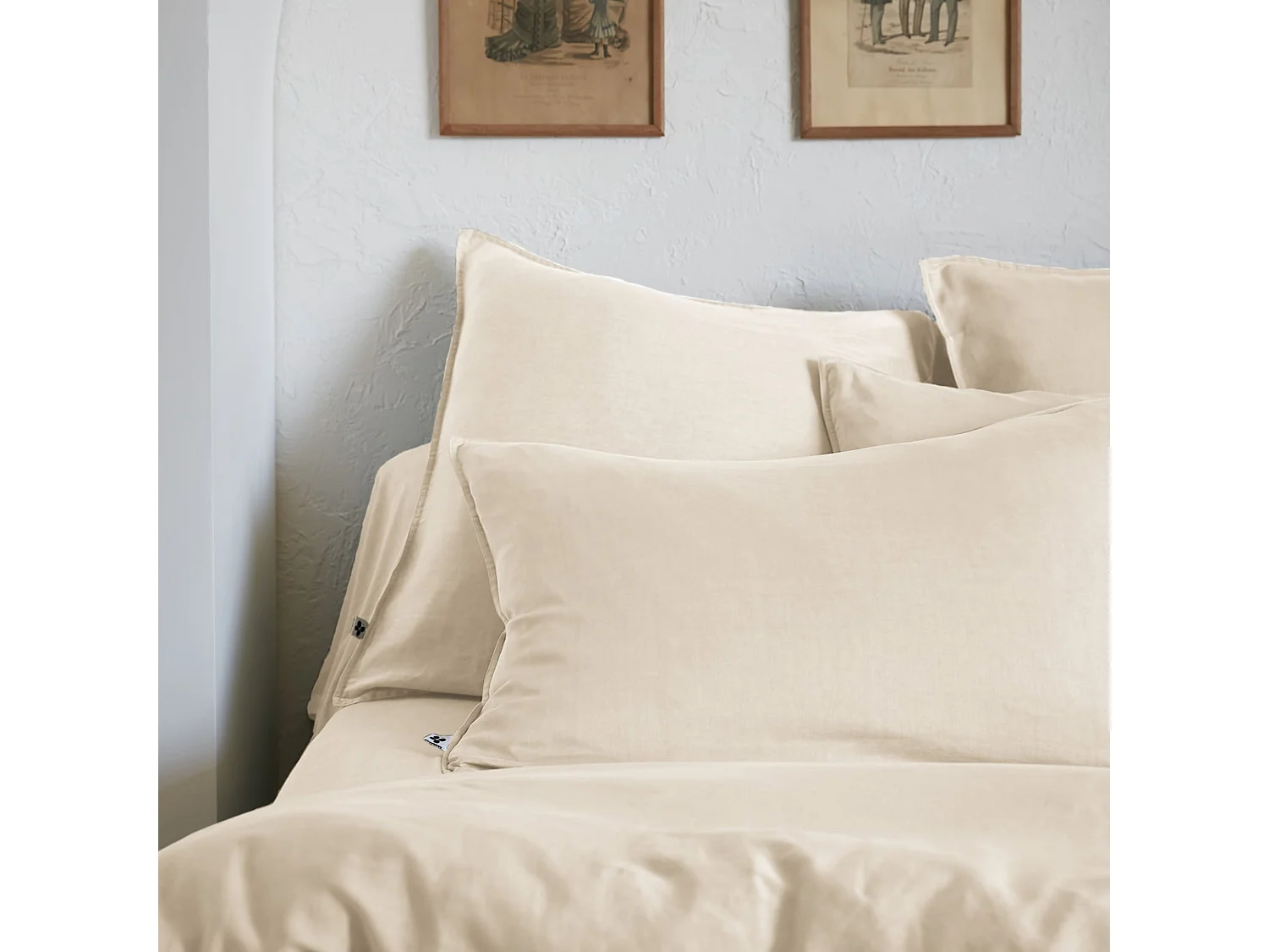 Housse de couette 260x240 lyocell uni pampa Terre de Nuit Lysandre