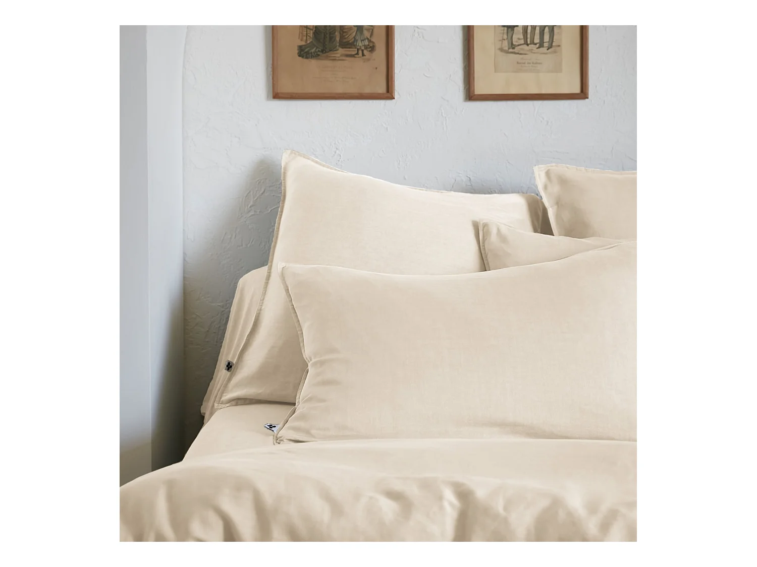 Housse de couette 240x220 lyocell uni pampa Terre de Nuit Lysandre