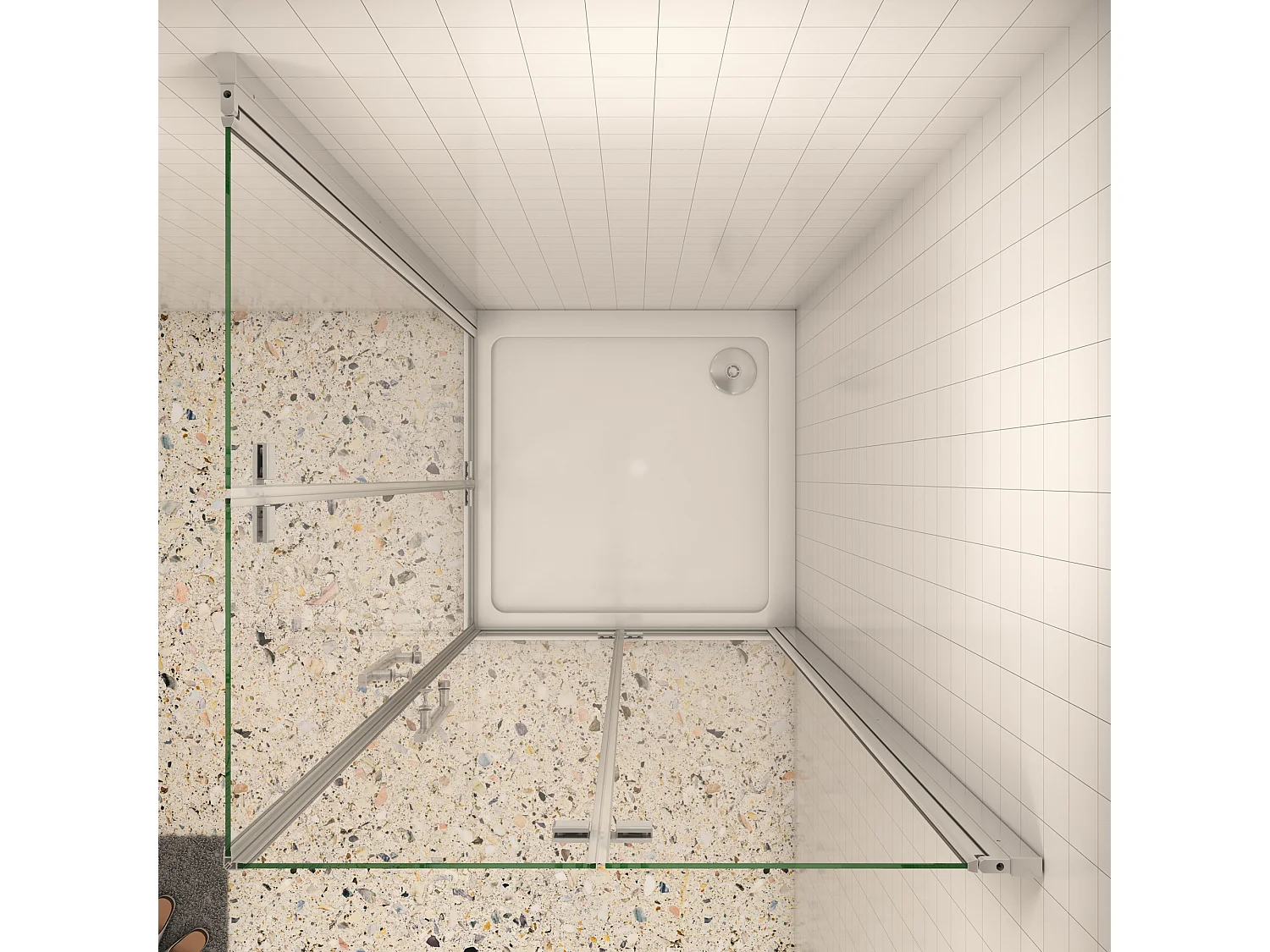 Douchecabine 85x100x195cm Opvouwbare 6mm NANO Easyclean veiligheidsglas glanzend chroom profiel