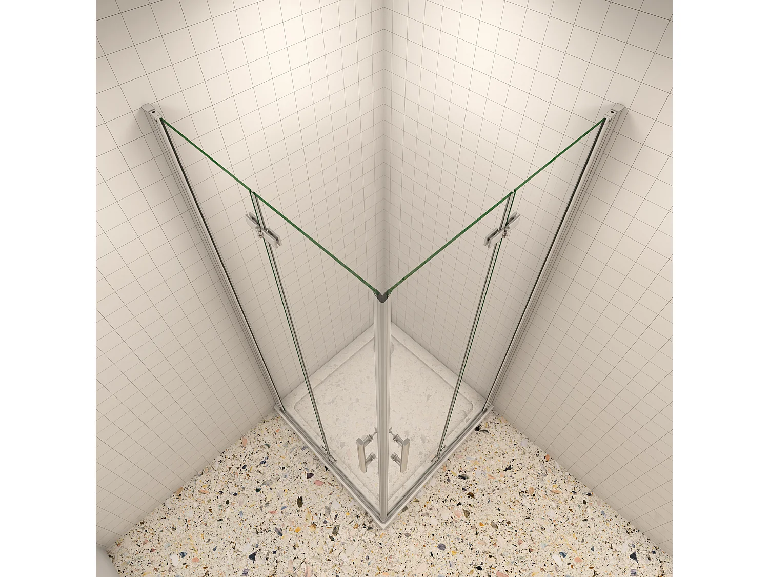 Douchecabine 70x120x195cm Opvouwbare 6mm NANO Easyclean veiligheidsglas glanzend chroom profiel