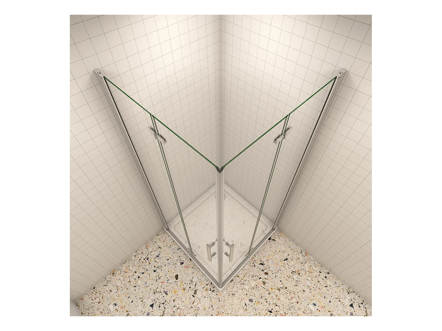 Douchecabine 100x100x195cm Opvouwbare 6mm NANO Easyclean veiligheidsglas glanzend chroom profiel